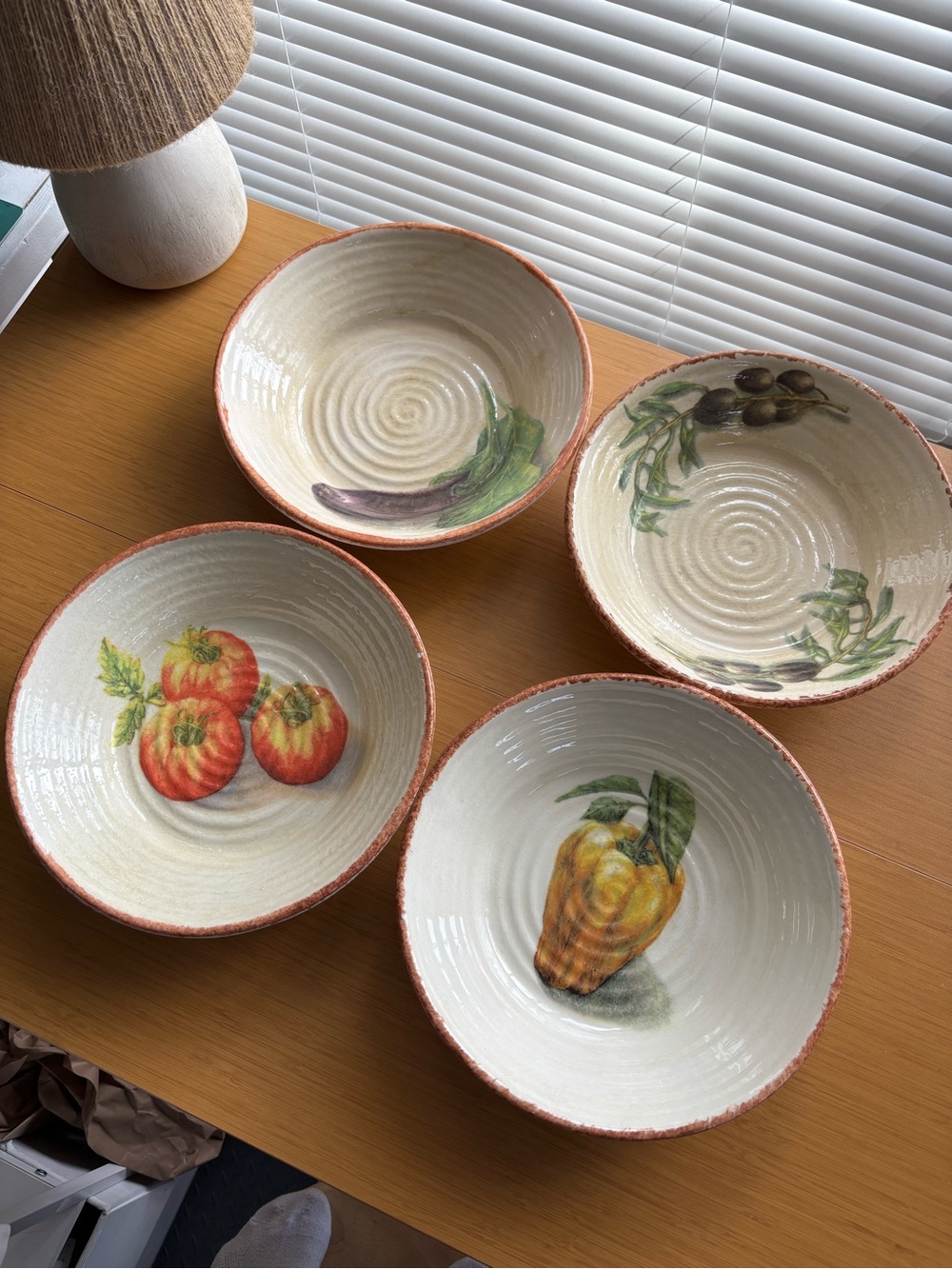 Williams Sonoma Jardin Potager Set of 4 Pasta Bowls 2001-2007 Italy